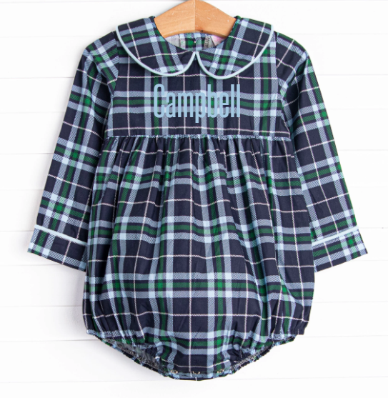 Campbell Long Sleeve Bubble, Navy Plaid