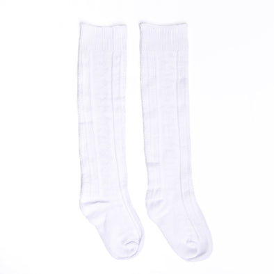 Cable Knit Stocking, White