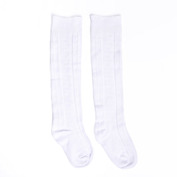 Cable Knit Stocking, White