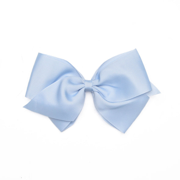 Traditional Grosgrain Hair Bow, Sky Blue