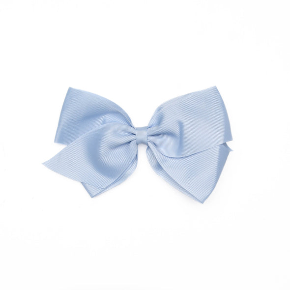 Traditional Grosgrain Hair Bow, Sky Blue