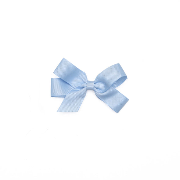 Traditional Grosgrain Hair Bow, Sky Blue