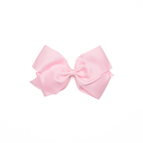 Traditional Grosgrain Hair Bow, Pearl Pink