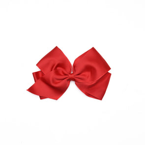 Traditional Grosgrain Hair Bow, Poppy Red