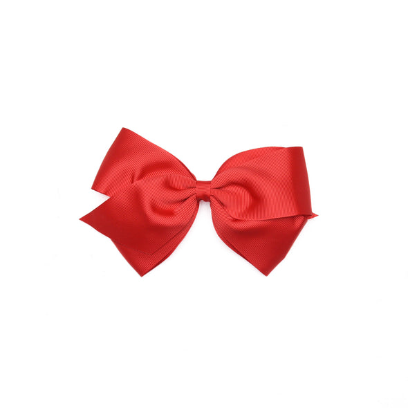 Traditional Grosgrain Hair Bow, Poppy Red