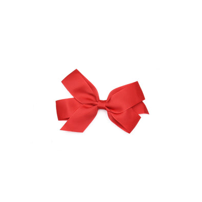 Traditional Grosgrain Hair Bow, Poppy Red