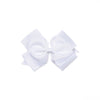 Traditional Grosgrain Hair Bow, Porcelain White