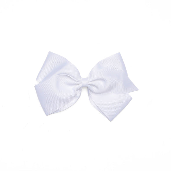 Traditional Grosgrain Hair Bow, Porcelain White