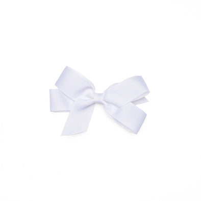 Traditional Grosgrain Hair Bow, Procelain White