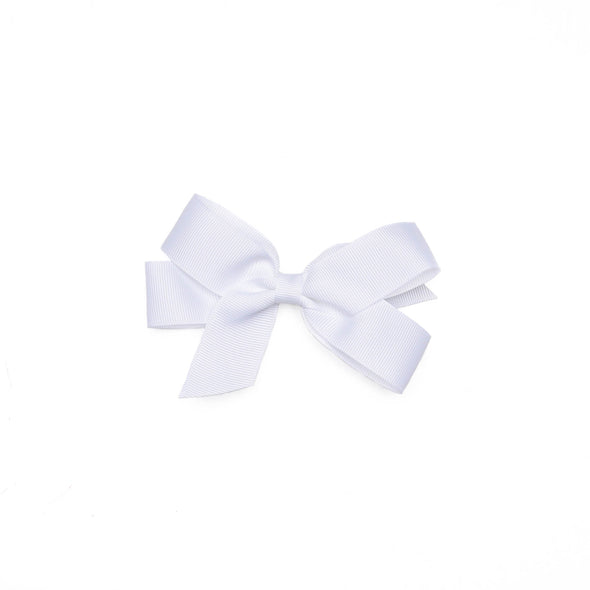 Traditional Grosgrain Hair Bow, Porcelain White