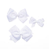 Traditional Grosgrain Hair Bow, Procelain White