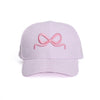 Doorbuster: Bow Embroidered Hat, Pink Seersucker