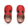 Mary Jane T-Strap Shoes, Red