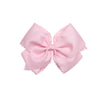 Scalloped Edge Grosgrain Hair Bow, Pearl Pink