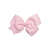 Scalloped Edge Grosgrain Hair Bow, Pearl Pink