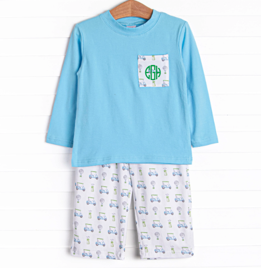 Tee Time Pant Set, Blue