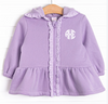 Gingham Gal Zip-Up Ruffle Jacket, Purple