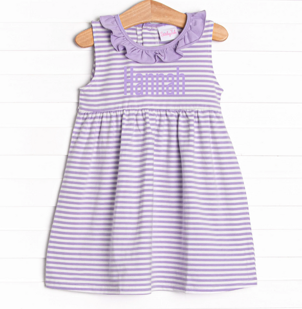 Hannah Dress, Purple Stripe