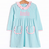 Amelia Ruffle Dress, Pink and Mint Stripe