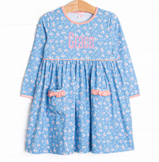 Grace Garden Pocket Dress, Blue