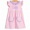 Laney Flutter Sleeve Dress, Pink Stripe