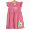 Snack Time Slices Applique Dress, Red