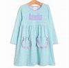 Amelia Dress, Mint Stripe