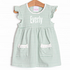 Everly Dress, Sage Stripe