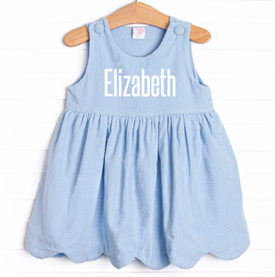 Elizabeth Dress, Blue Corduroy