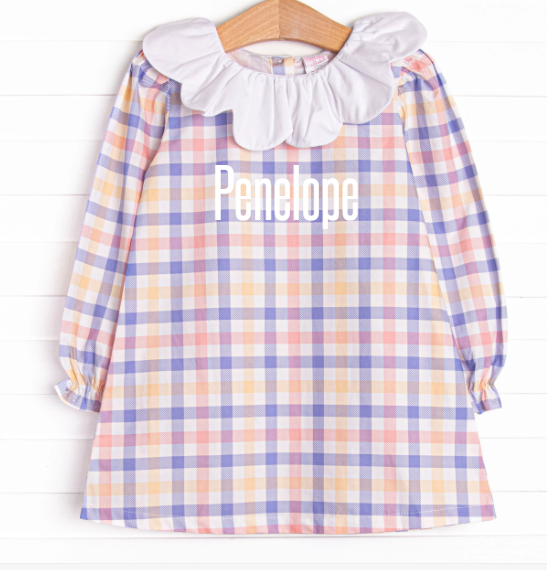 Penelope Plaid Dress, Purple