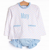 Mary Multidot Diaper Set, Blue