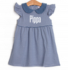 Pippa Dress, Denim Blue Stripe