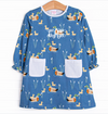 Ducks in a Row Pocket Dress, Blue