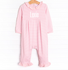 Lexie Ruffle Romper, Pink Stripe