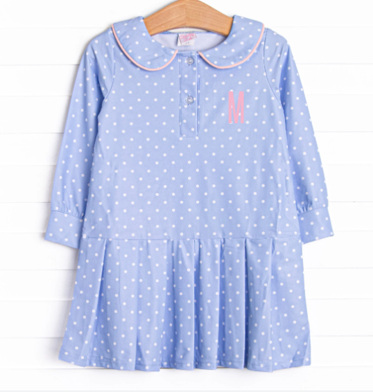 Match Point Polka Dots Tennis Dress, Blue