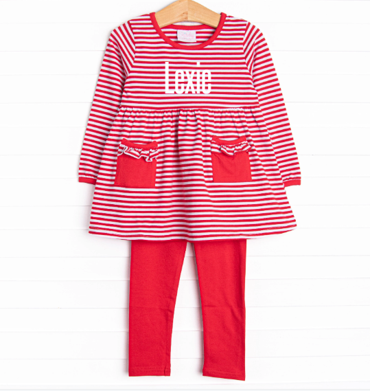 Lexie Legging Set, Red Stripe