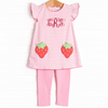 Pocketful of Berries Applique Legging Set, Pink