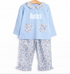 Blossom in Blue Ruffle Pant Set, Blue