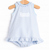 Hannah Skirted Bubble, Light Blue Stripe