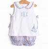 Sail On, Sailor Applique Bloomer Set, Blue