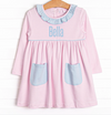 Bella Pima Pocket Dress, Pink Stripe