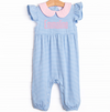 Emmaline Romper, Medium Blue Stripe