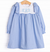 Southern Scallops Dress, Blue