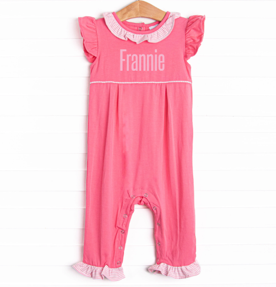 Frannie Ruffle Romper, Pink