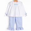 Beatrice Ruffle Pant Set, Blue