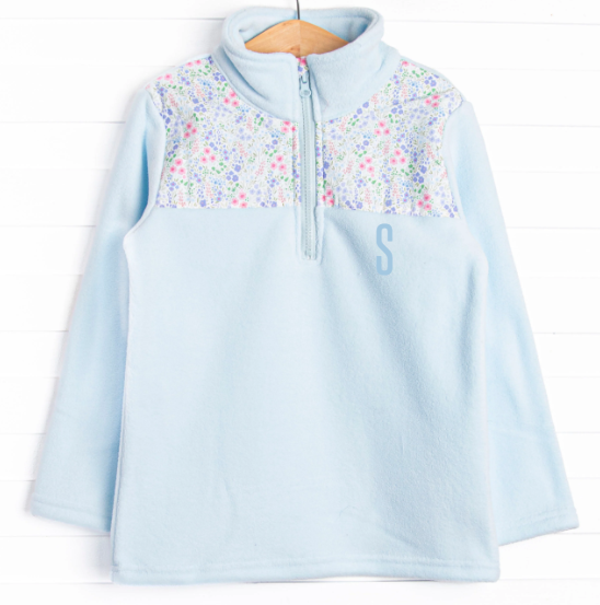 Paisley Fleece Pullover, Blue