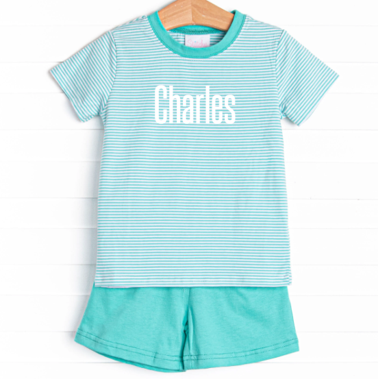 Charles Short Set, Mint Stripe