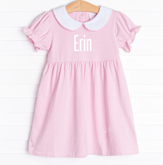 Erin Dress, Pink Stripe