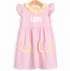 Laney Flutter Sleeve Dress, Yellow and Pink Stripe