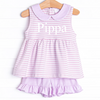 Pippa Short Set, Lilac Stripe